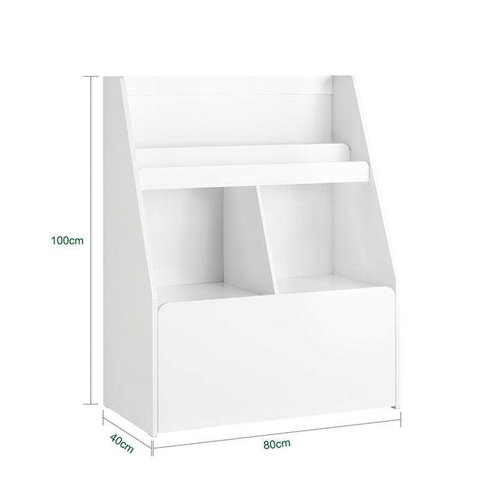Sobuy SoBuy Kinderregal mit 1 Spielzeugtruhe Bücherregal Aufbewahrungsregal für Kinder KMB83-W 50% Rabatt für begrenzte Zeit