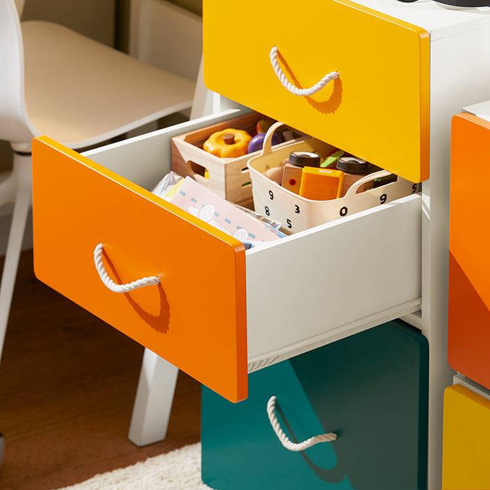 Sobuy SoBuy Spielzeugtruhe Spielzeugkiste mit Deckel Aufbewahrungsbox für Kinder Bunt KMB72-W Blitzverkäufe