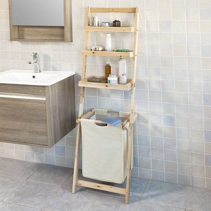 Sobuy SoBuy Badregal Wäschesammler Leiterregal holz FRG160-N Kostenloser Versand