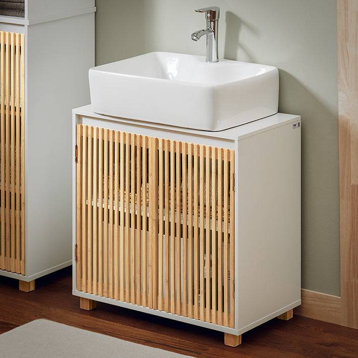 Sobuy SoBuy Waschbeckenunterschrank Badschrank Waschtisch Weiß-Natur BZR125-W Fabrik Onlineshop