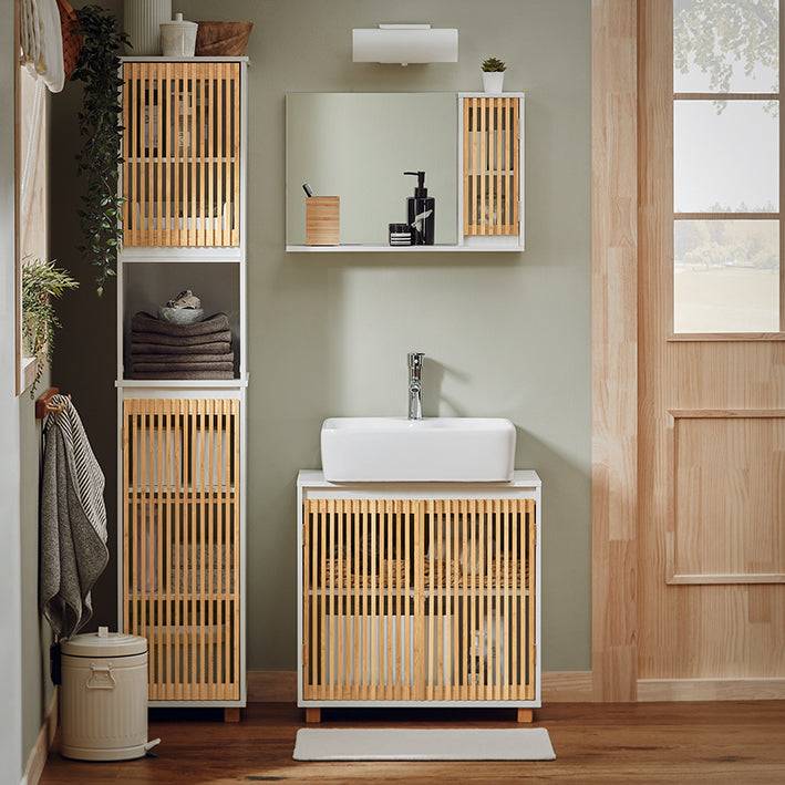 Sobuy SoBuy Waschbeckenunterschrank Badschrank Waschtisch Weiß-Natur BZR125-W Fabrik Onlineshop