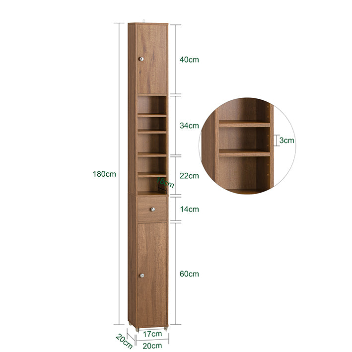 Sobuy SoBuy Bad Hochschrank Badschrank Badregal Vintage BZR34-PF Großer Ausverkauf
