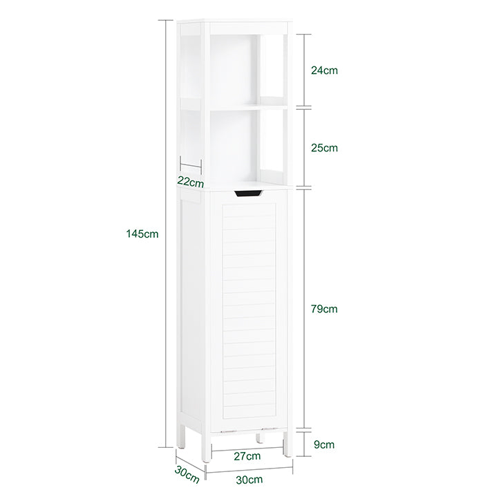 Sobuy SoBuy Hochschrank mit Wäschesack Badschrank Wäscheschrank Badregal Weiß BZR123-W Online Shopping