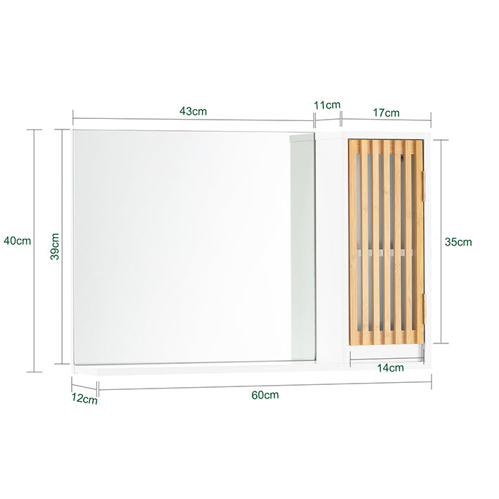 Sobuy SoBuy Spiegelschrank Hängeschrank Wandspiegel Badschrank Weiß-Natur BZR128-W Exklusivangebot