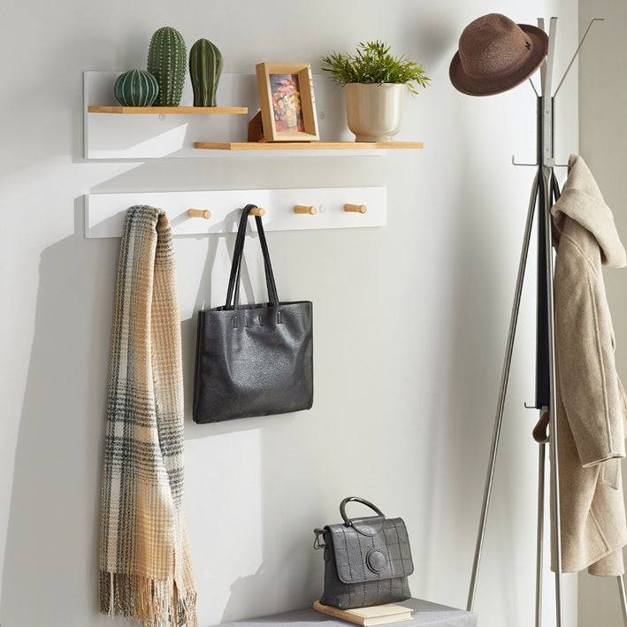 Sobuy SoBuy 2-teilige Wandgarderobe Hängeregal Flurgarderobe Weiß FHK21-WN Zeitlich begrenztes Angebot