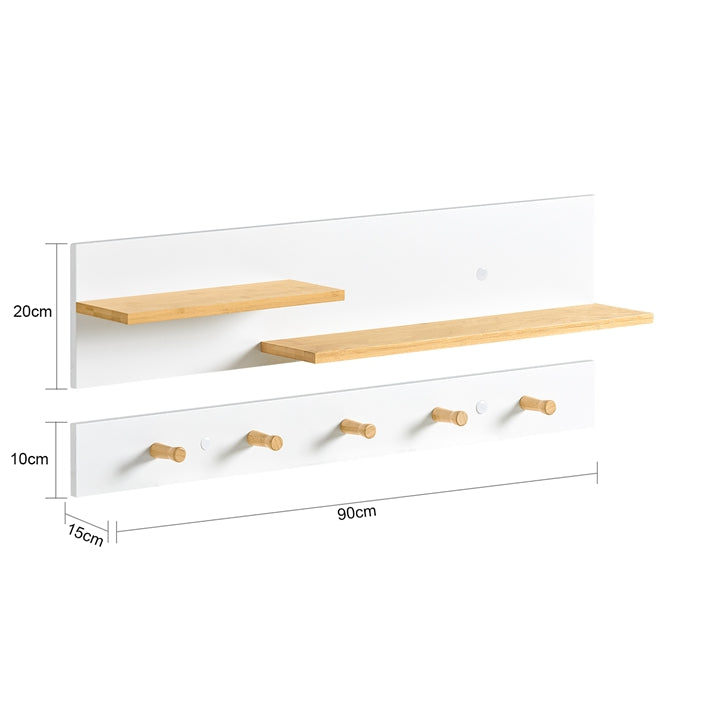 Sobuy SoBuy 2-teilige Wandgarderobe Hängeregal Flurgarderobe Weiß FHK21-WN Zeitlich begrenztes Angebot