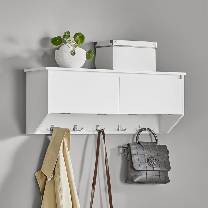 Sobuy SoBuy Wandgarderobe Hängeregal Flurgarderobe Weiß FHK24-W Exklusive Angebote