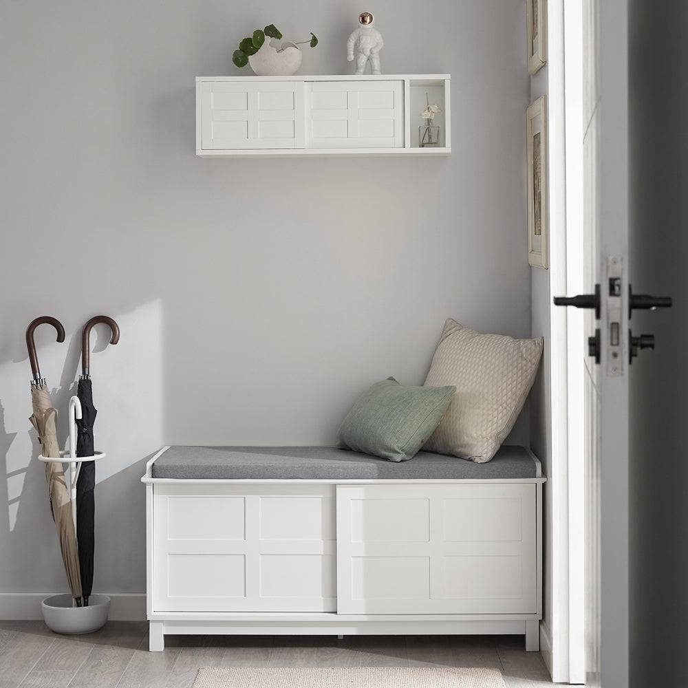 Sobuy SoBuy Wandgarderobe Hängeregal Flurgarderobe Weiß FHK18-W Räumungsverkauf