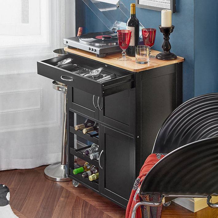 Sobuy SoBuy Servierwagen Küchenschrank Küchenwagen Schwarz FKW45-SCH Bis zu 50% Rabatt