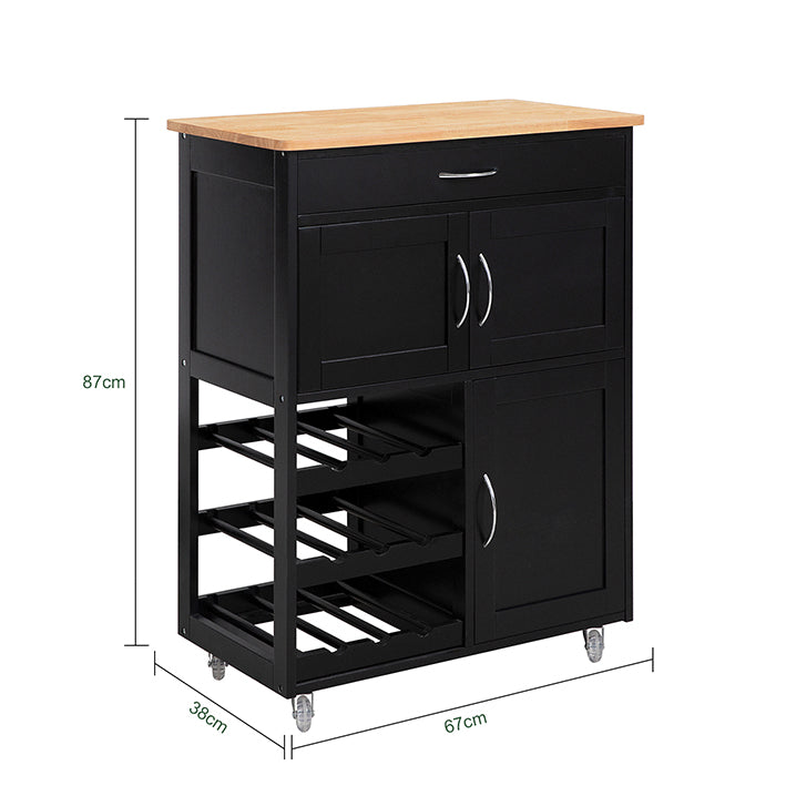Sobuy SoBuy Servierwagen Küchenschrank Küchenwagen Schwarz FKW45-SCH Bis zu 50% Rabatt
