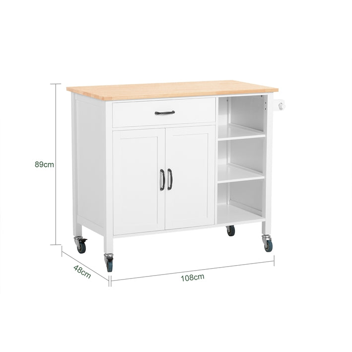 Sobuy SoBuy Design Küchenschrank Weiß Küchenwagen mit Schubladen Servierwagen Holz FKW103-WN Vierteljährliche Förderung