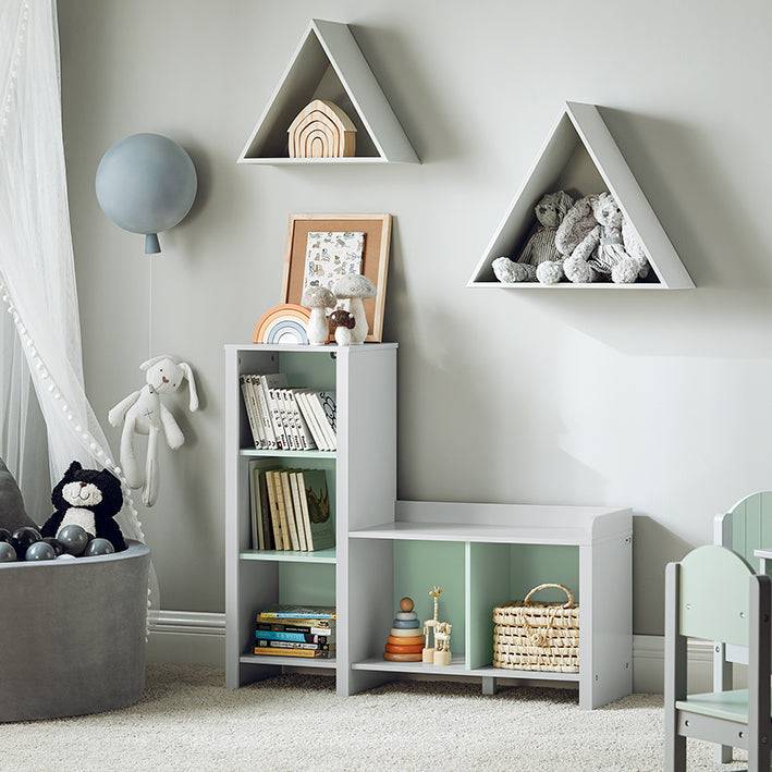 Sobuy SoBuy Kinder Sitzbank mit Bücherregal Spielzeugtruhe Kinderregal Hellgrau KMB89-HG Meist gekauft