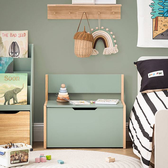 Sobuy SoBuy Kinder Sitzbank mit Bücherregal Spielzeugtruhe Aufbewahrungsbox Grün-Natur KMB94-GR Fabrikpreis