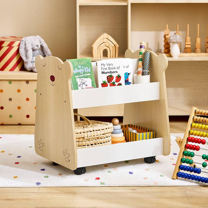 Sobuy SoBuy Kinderregal mit Rollen Organizer für Kinder Aufbewahrungsregal KMB103-WN Rabatt