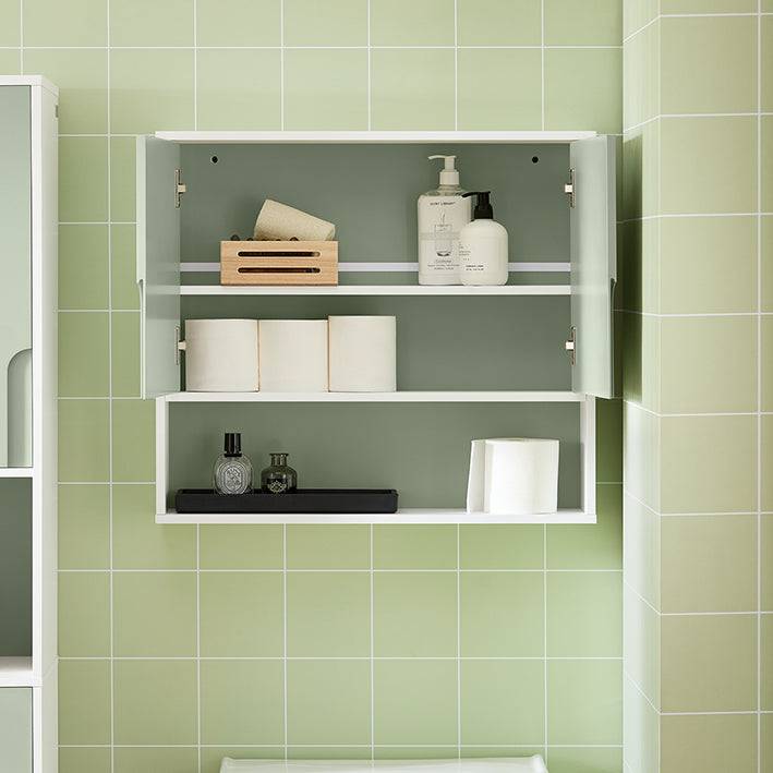 Sobuy SoBuy Hängeschrank mit Türen Wandschrank Badschrank Medizinschrank Weiß-Grün BZR140-GR Preisnachlass
