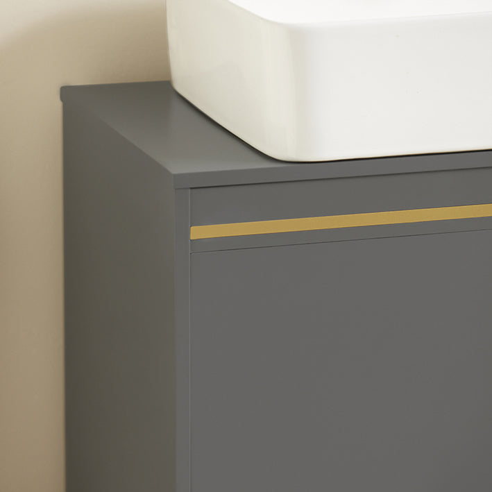 Sobuy SoBuy Waschbeckenunterschrank Waschtisch Badezimmerschrank Grau BZR129-HG Black Friday