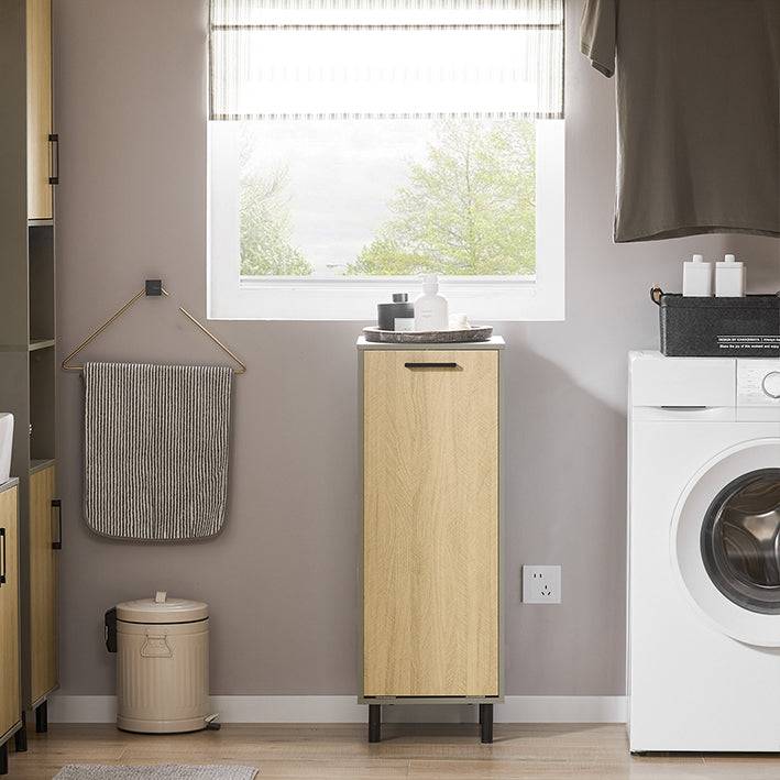 Sobuy SoBuy Wäscheschrank mit ausklappbarem Wäschesack Wäschesammler Badschrank Naturgrau BZR132-NG Cyber Monday