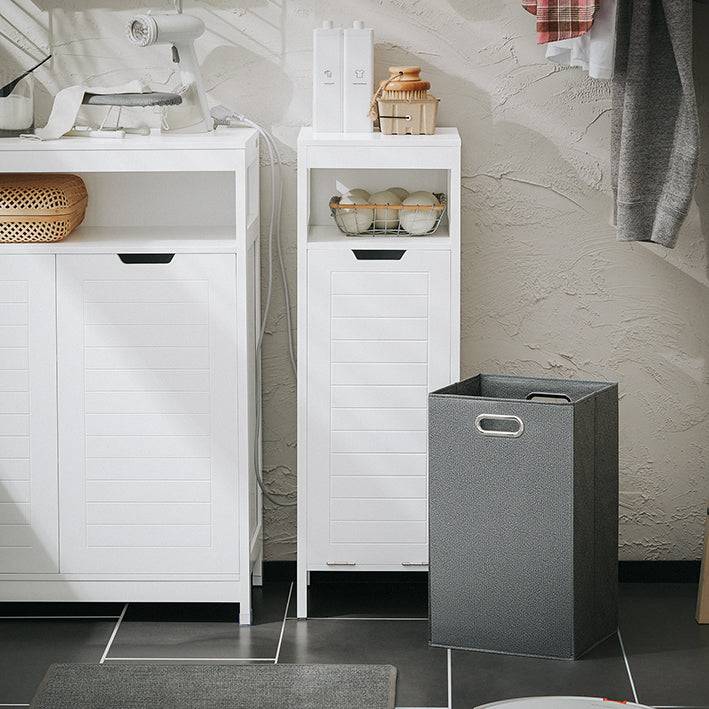 Sobuy SoBuy Wäscheschrank mit ausklappbarem Wäschesack Wäschesammler Badschrank Weiß BZR122-W Weihnachtsangebot