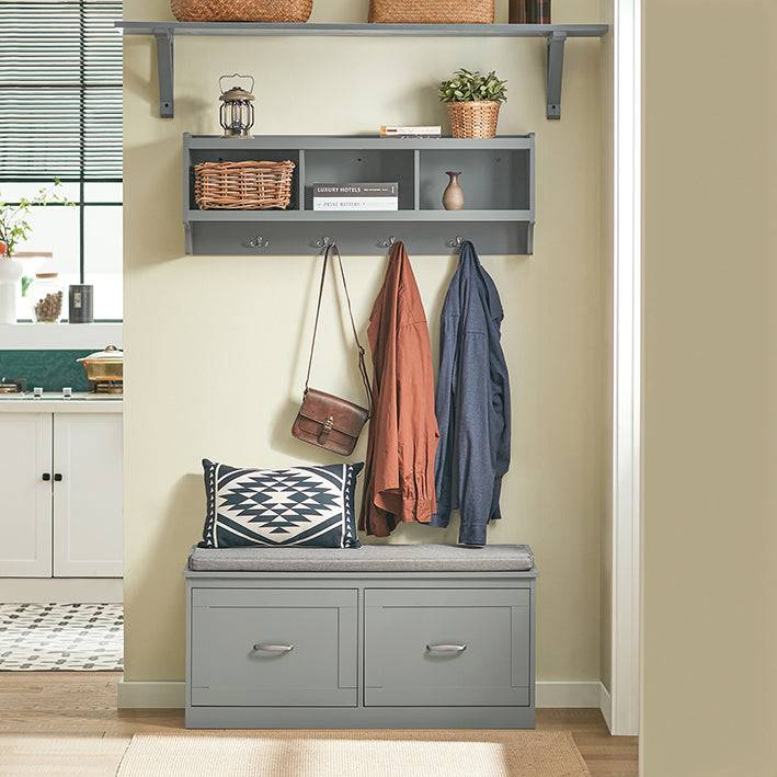 Sobuy SoBuy Wandgarderobe Hängeregal Flurgarderobe Hellgrau FHK28-HG Saisonale Angebote