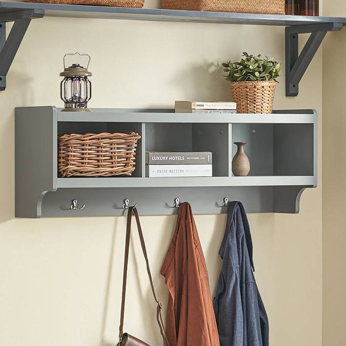 Sobuy SoBuy Wandgarderobe Hängeregal Flurgarderobe Hellgrau FHK28-HG Saisonale Angebote