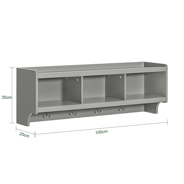 Sobuy SoBuy Wandgarderobe Hängeregal Flurgarderobe Hellgrau FHK28-HG Saisonale Angebote