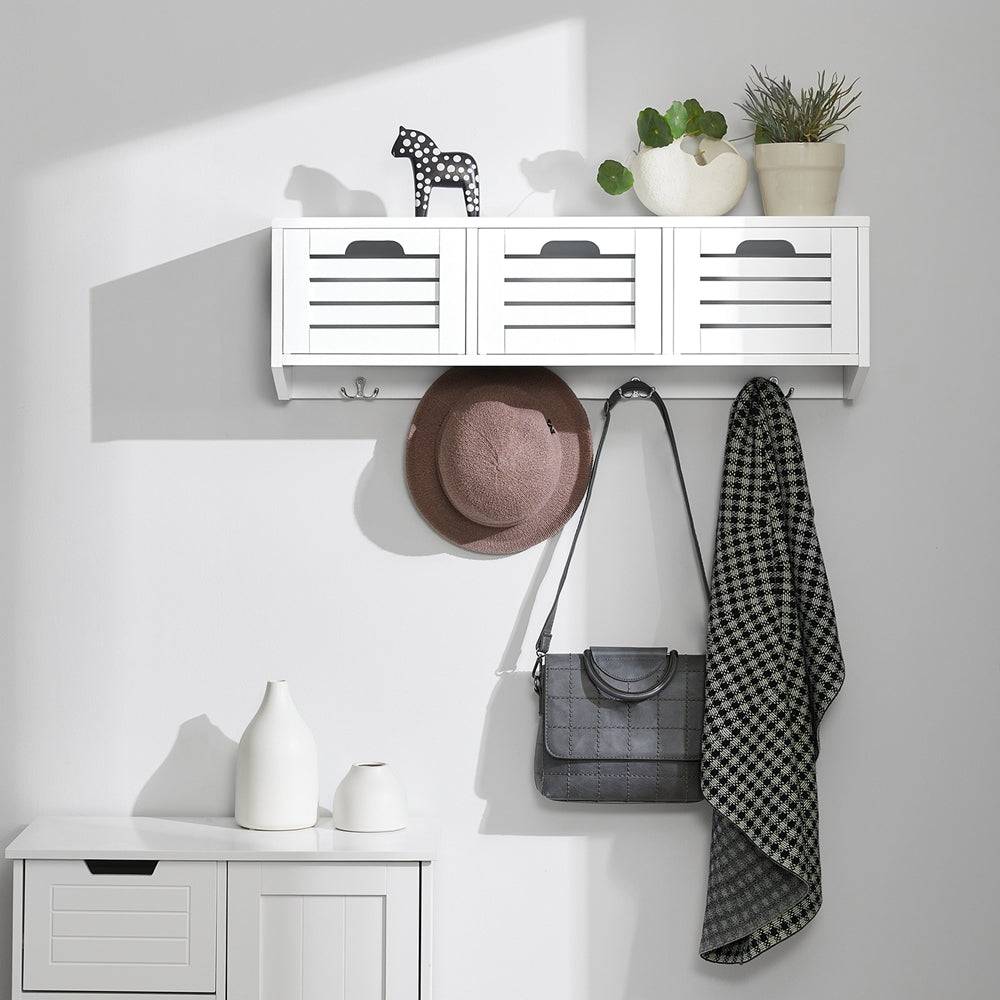 Sobuy SoBuy Wandgarderobe Hängeregal Flurgarderobe Weiß FHK19-W Tägliche Deals