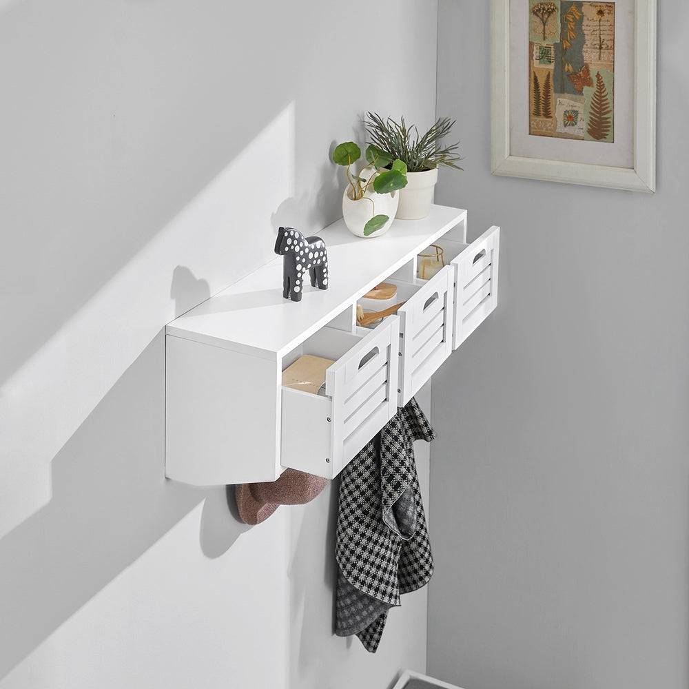 Sobuy SoBuy Wandgarderobe Hängeregal Flurgarderobe Weiß FHK19-W Tägliche Deals