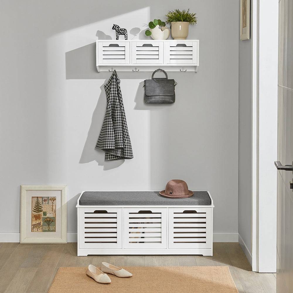 Sobuy SoBuy Wandgarderobe Hängeregal Flurgarderobe Weiß FHK19-W Tägliche Deals