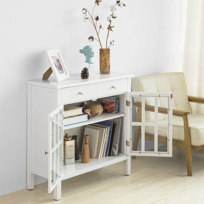Sobuy SoBuy Sideboard Küchenschrank mit Schublade und Türen Flurschrank weiß FSB23-W Sonderangebote