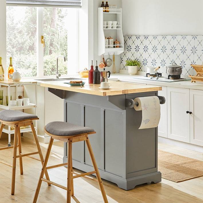 Sobuy SoBuy Kücheninsel Küchenwagen mit erweiterbarer Arbeitsfläche Küchenschrank FKW71-HG Bis zu 60% Rabatt