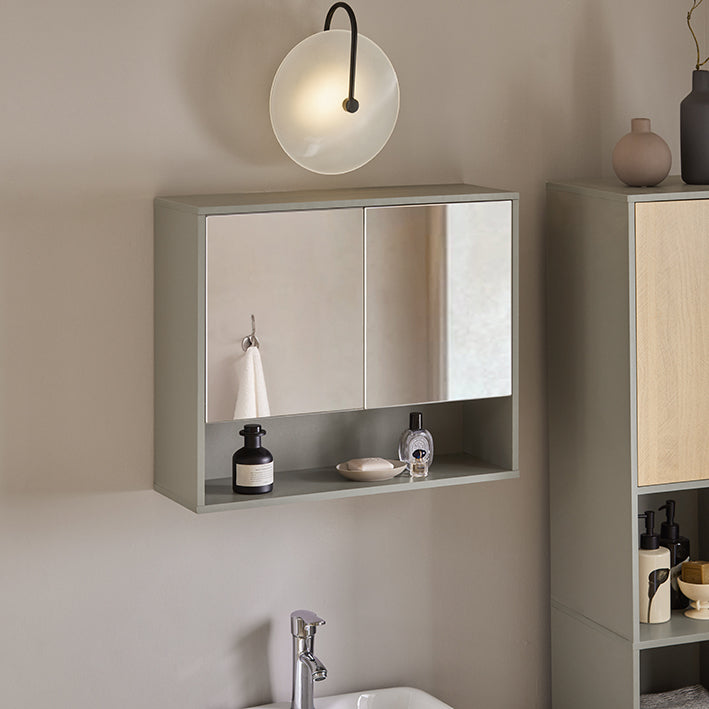 Sobuy SoBuy Spiegelschrank Hängeschrank Badschrank Wandspiegel Naturgrau BZR134-NG Online Shopping