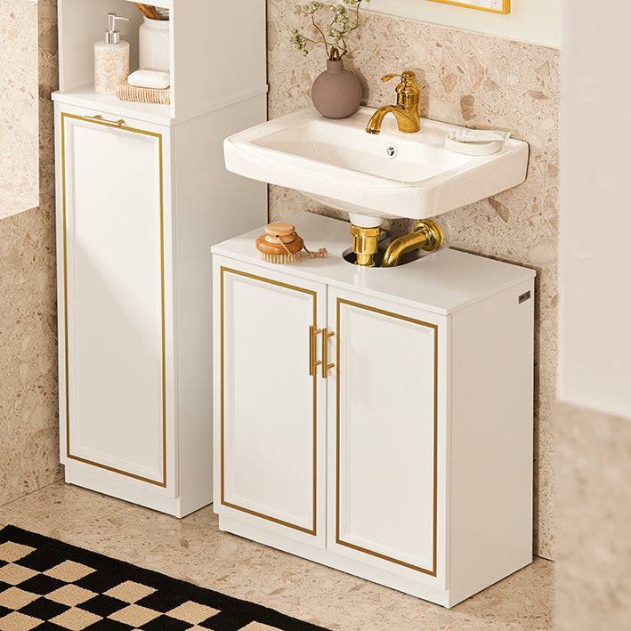 Sobuy SoBuy Waschbeckenunterschrank Badschrank Waschtisch Weiß+Gold BZR86-W Exklusivangebot