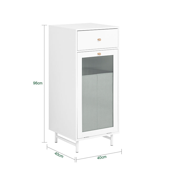 Sobuy SoBuy Wäscheschrank mit Wäschesack Wäschetruhe mit Glastür Wäschesammler Weiß BZR116-W Weihnachtsangebot
