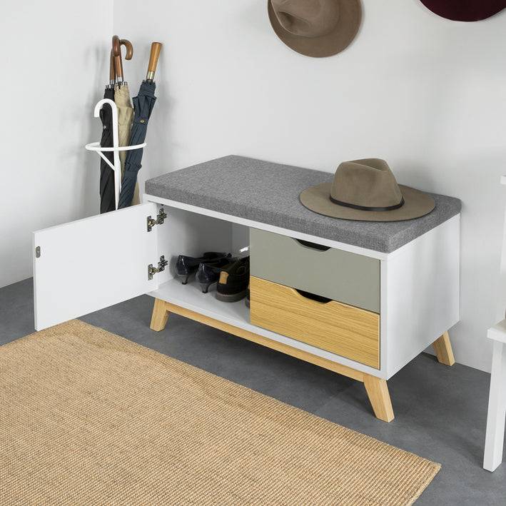 Sobuy SoBuy Schuhbank mit 2 Schubladen Sitzbank mit stauraum Garderobenbank FSR92-W VIP-Rabatte