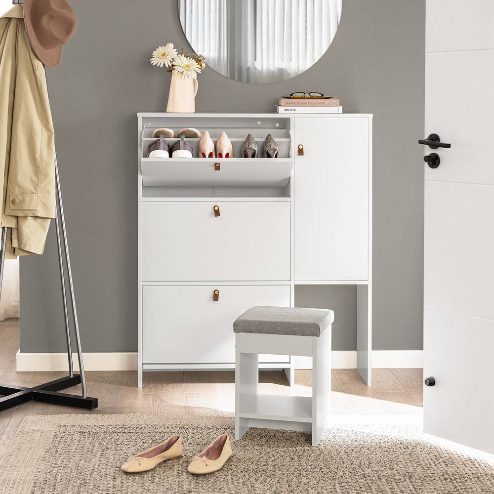 Sobuy SoBuy Schuhkipper Schuhschrank mit 3 Klappen Schuhkommode Weiß FSR107-W Wochenangebot