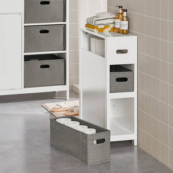 Sobuy SoBuy Nischenregal mit 2 Körben Küchenregal Badezimmerregal Weiß BZR83-W Riesige Rabatte