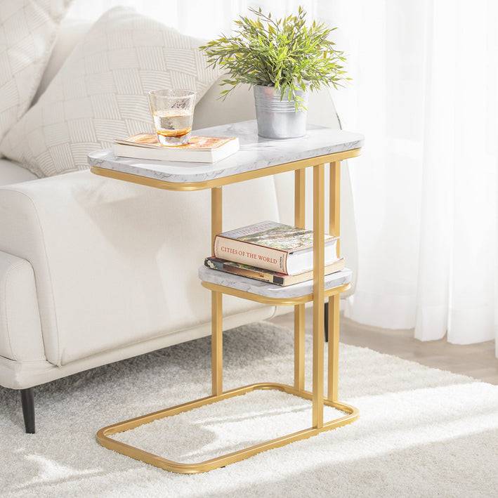 Sobuy SoBuy Beistelltisch Pflegetisch mit goldenem Metallgestell Couchtisch Sofa FBT110-G Rabatte dieses Monats