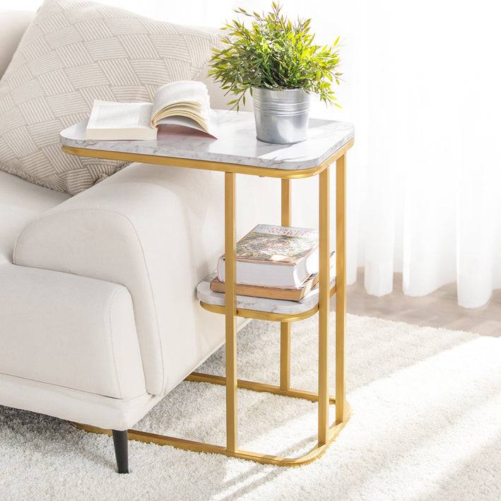 Sobuy SoBuy Beistelltisch Pflegetisch mit goldenem Metallgestell Couchtisch Sofa FBT110-G Rabatte dieses Monats