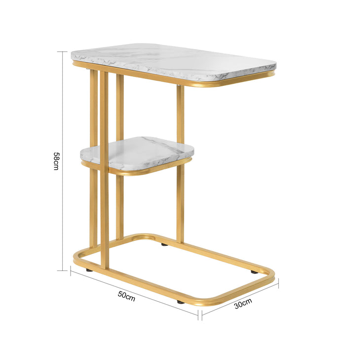 Sobuy SoBuy Beistelltisch Pflegetisch mit goldenem Metallgestell Couchtisch Sofa FBT110-G Rabatte dieses Monats