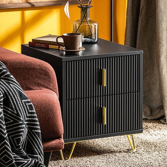 Sobuy SoBuy Nachttisch mit 2 Schubladen Sofatisch Beistelltisch Schwarz FBT115-SCH Outlet
