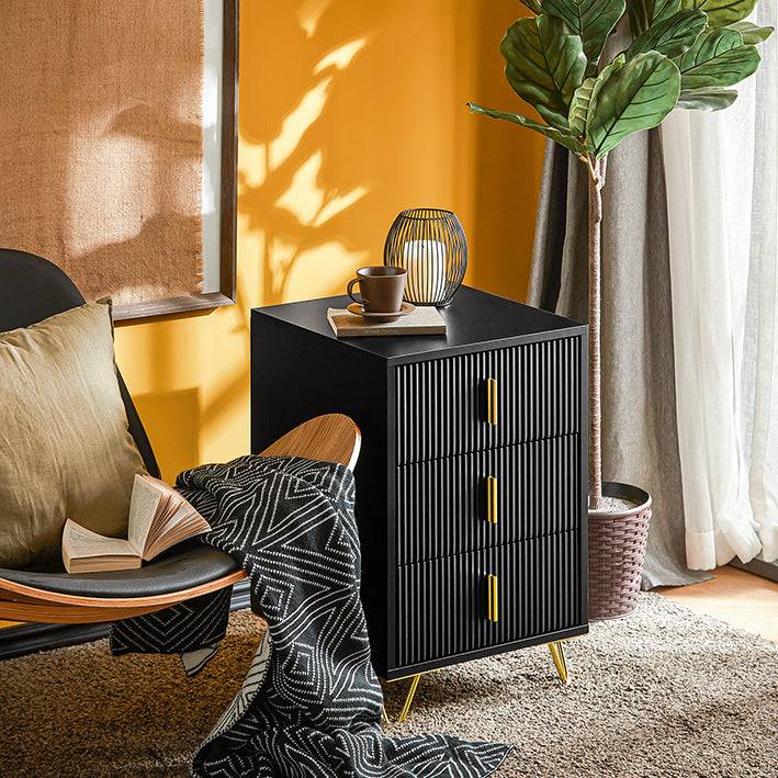 Sobuy SoBuy Nachttisch mit 3 Schubladen Sofatisch Beistelltisch Schwarz FBT115-L-SCH Fabrikverkauf