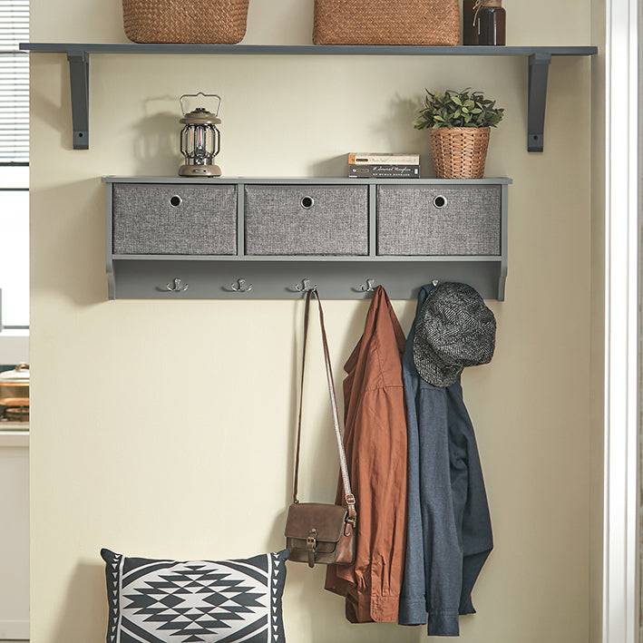 Sobuy SoBuy Wandgarderobe Kleiderhaken Flurgarderobe Hellgrau FRG282-HG Versandkostenfrei