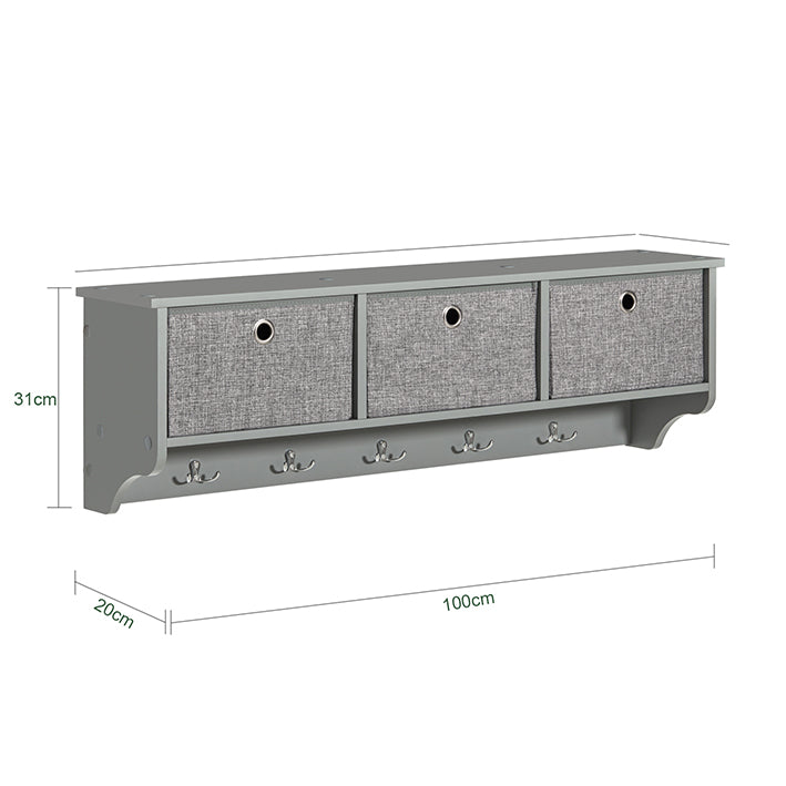 Sobuy SoBuy Wandgarderobe Kleiderhaken Flurgarderobe Hellgrau FRG282-HG Versandkostenfrei