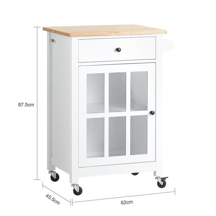 Sobuy SoBuy Küchenwagen Servierwagen Beistellwagen Rollwagen Weiß FKW98-WN Online Outlet