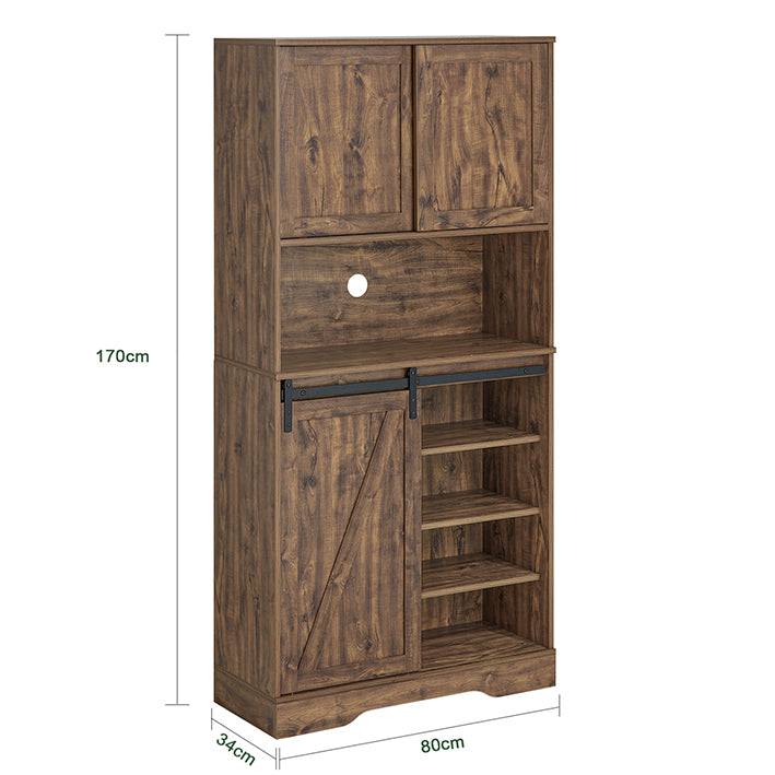 Sobuy SoBuy Sideboard mit Schiebetür Kommode Küchenschrank Hochschrank Dunkelbraun FSB83-N Bestseller