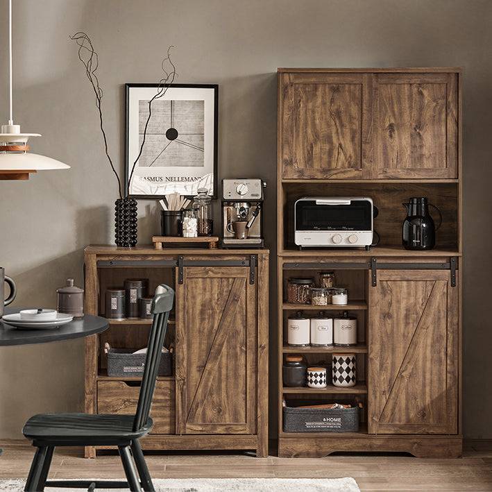 Sobuy SoBuy Sideboard mit Schiebetür Kommode Küchenschrank Hochschrank Dunkelbraun FSB83-N Letzte 3 Tage