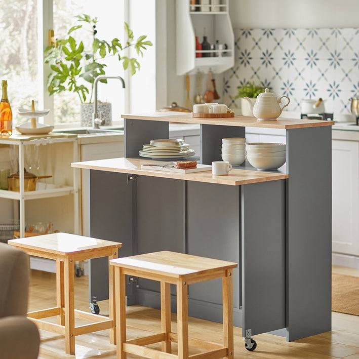 Sobuy SoBuy Sideboard mit Schiebetüren Küchenschrank Kommode hellgrau FSB36-HG Neueste Stile