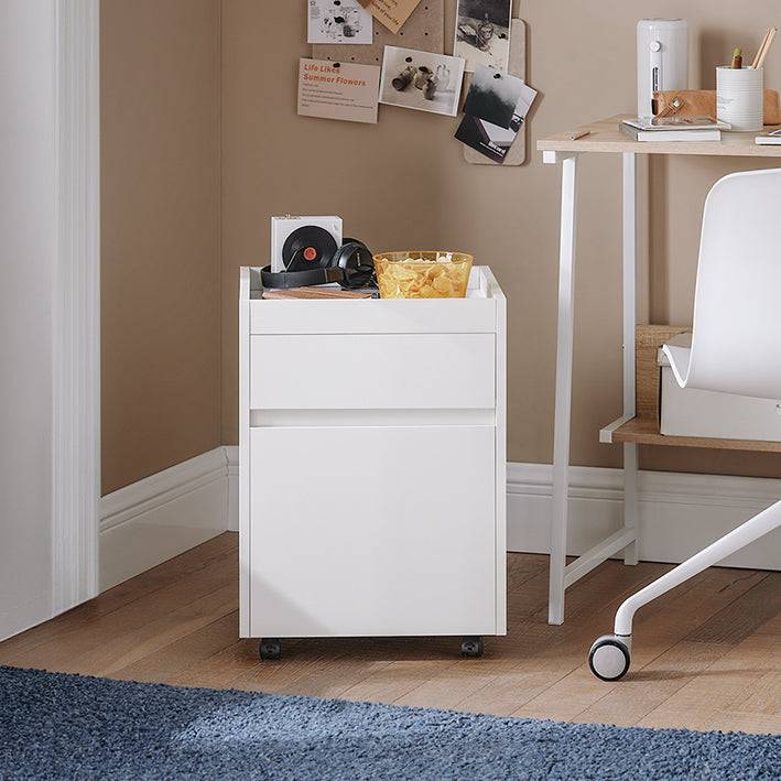 Sobuy SoBuy Rollcontainer Bürowagen Beistelltisch mit Rollen Druckertisch Weiß FBT121-W Nur für heute