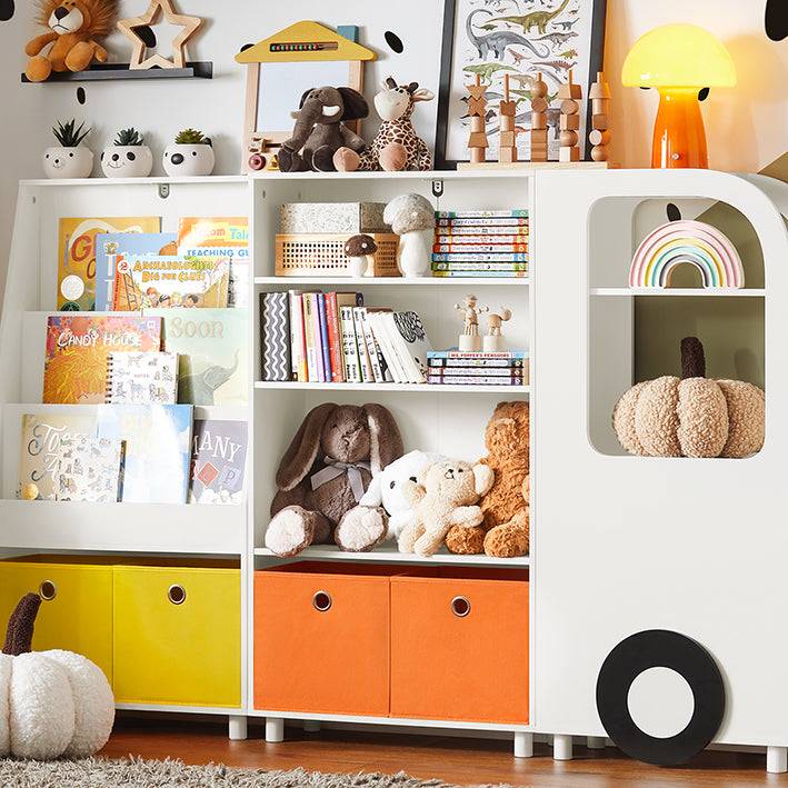 Sobuy SoBuy Kinderregal mit Boxen Spielzeugregal Bücherregal für Kinder KMB68-W Vierteljährliche Förderung