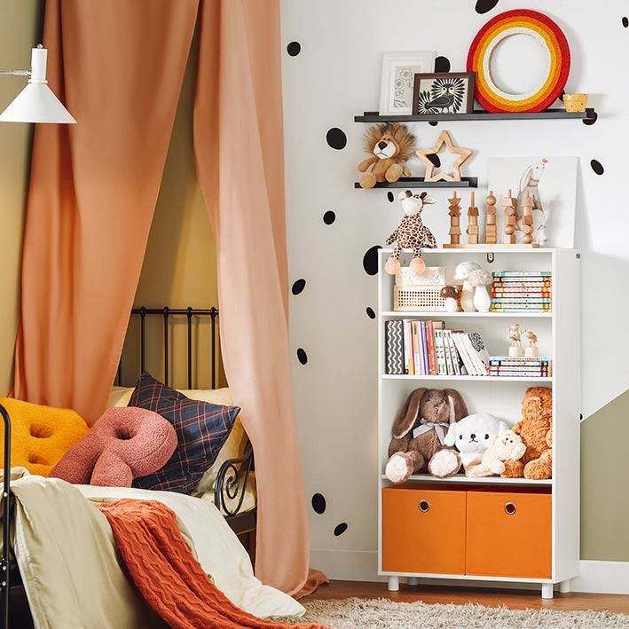 Sobuy SoBuy Kinderregal mit Boxen Spielzeugregal Bücherregal für Kinder KMB68-W Vierteljährliche Förderung